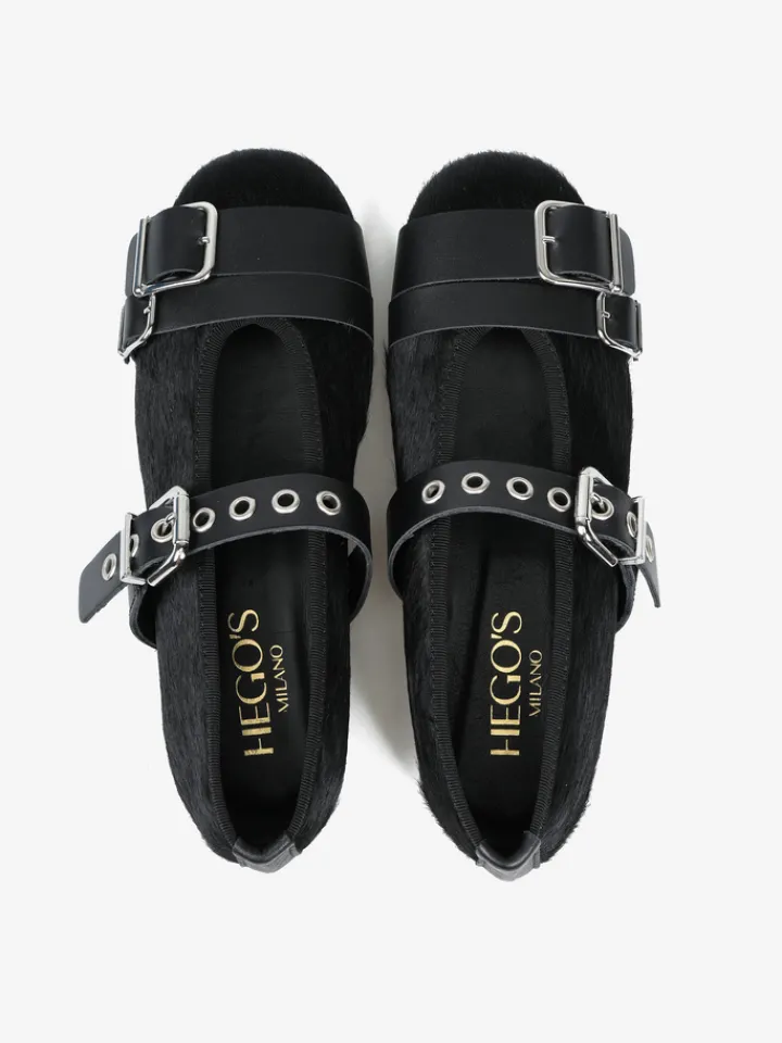 HEGO'S MILANO CZARNE BALERINY MARY JANE