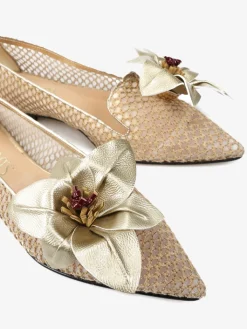HEGO'S MILANO ELEGANCKIE BALERINY Z KWIATEM
